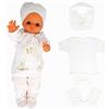 Blue Eyes Set di abbigliamento per neonati, in cotone naturale, jacquard, per l'estate, per l'autunno, per la prima volta, set regalo, set di abbigliamento con 6 pezzi, per bambini da 0 a 4 mesi