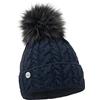 ELIMELI® 15568 - Berretto invernale da donna, lavorato a maglia, con pompon, prodotto in UE, Blu mare, Taglia unica