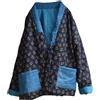 NFYM Giacca trapuntata da donna, stile etnico cinese, stile nordest con fiori grandi, patchwork, aperta sul davanti, in morbido cotone imbottito