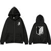 zhedu AOT Casual Outdoor Anime Felpa con Cappuccio con Cerniera Moda Popolare Giacca A Maniche Lunghe Giapponese Harajuku Y2k Streetwear