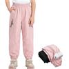 Domueay Pantaloni da Trekking per Bambini, Impermeabili Antivento con Fodera a Rete Pantalone Softshell Ragazze Abbigliamento per Hiking Pioggia Montagna Escursionismo, 13-14 Anni, Rosa