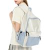 hapfoxx Zaino Scuola Media Ragazza Ragazzo Zaino College Zaini Scuola Superiore Zaini Università Casual Daypack Leggero Zainetto College Bag for Girls Impermeabile Donna School Backpack,Blu Bianco