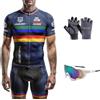 HECLOK Completo Ciclismo Uomo - Maglia Manica Corta + Pantaloncini con Fondello - Abbigliamento Bici Strada e MTB - Tessuto Traspirante e Anti-Sudore - 4 Pezzi per Estate (Set-28,x_l)