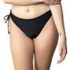 Ecowoman | Costume da Bagno Mestruale per Adolescenti | Slip del Bikini mestruale Assorbenti e Lavabili | A Prova di perdite (IT, Testo, XS, Regular, Regular, Nero-Brasiliano con Nodo)