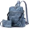 SUCIKORIO Pelle Zaino Donna Elegante Con Piccola Borsa, Borsa Zainetto Donna da Viaggio Antifurto Impermeabile Daypack Moderno Borsa Zainetto Lavoro Donna Cuoio Tasche Multiple per Viaggio, Lavoro