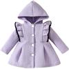 Acuryx Giacca per Bambina Parka Cappotto di Lana con Cappuccio Giacchetta Miscela Calda Imbottita Autunno Inverno Lungo Cappotti Elegante Viola Chiara 12-18 Mesi