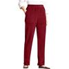 Generisch Pantaloni in velluto a coste da donna, a vita alta, casual, elasticizzati, a gamba dritta, per il tempo libero, comodi, pantaloni termici con tasche, taglie S-3Xl, Vino, XXL