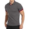 KUYIGO Polo Uomo Manica Corta Camicie Sportive Tennis Golf Basic T-Shirt L Grigio Scuro