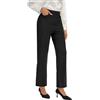 Desol Pantaloni da donna, eleganti, lunghi, a vita alta, dritti, con tasche, gamba larga, lounge palazzo