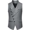 vokkrv Gilet da Abito da Uomo Formale Scollo a V Matrimonio Affari Elegante Senza Maniche Panciotto Cerimonia Tinta Unita Monopetto Vest Casual Slim Fit Giacca Blazer S-XXL
