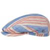 LIERYS Coppola in Lino Colour Stripes Uomo - Made The EU Cappello Piatto con Fodera, Visiera Estate Primavera/Estate - M (56-57 cm) Blu-Rosso