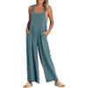 Generico Tuta ampia senza maniche da donna, regolabile, con gamba larga e tasche (Lake blue,3x_l)