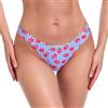 RELLECIGA Moda Mare Donna Slip High Cut Thong Bikini Tanga Bottom Raspberry M