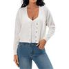 Satuun Cardigan corto da donna con scollo a V a maniche lunghe maglioni tinta unita abbottonatura in maglia bolero coprispalle