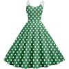 Generico Vestito a Pois Donna con Scollo a V e Spalline Sottili Vestiti Anni 50 Senza Maniche Costume Carnevale Retrò Cerimonie Vestiti da Cocktail Elegante Curvy per Feste, Halloween, Sera, Lavoro,Verde,XXL