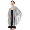 BEAUTELICATE Scialle Donna Elegante per Cerimonia Taglie Forti Chiffon Coprispalle Sheer Stola Donna per Matrimonio Estivo Sposa Abiti (Grigio Argento, Taglia Unica)
