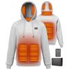 Wodesid Felpa con Cappuccio Riscaldata Giacca con Cappuccio Riscaldante con e in Pile per Uomo e Donna - Giacca Termica Intelligente 6 Zone, 3 Livelli di Calore - Batteria 7.4V 16000mAh per Outdoor, Campeggio
