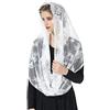 BEAUTELICATE Velo di Pizzo da Sposa Chiesa Cattolica Mantila Infinito Sciarpa Copricapo per Messa In Latino Nero Bianco V101 (Bianco, Taglia Unica)