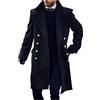 Kobilee Uomo Cappotto Lungo Slim Fit Impermeabile Classico Doppiopetto Vintage Business Soprabito Giacca a Vento Elegante Autunno Invernale Trench Cappotto di Lana Parka Taglie Forti