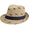 YJZQ Cappello di paglia, stile Panama, per bambini, estivo, cappellino pieghevole, cappello da sole, per spiaggia, cappello tradizionale panama, per il tempo libero per la testa, 52-53 cm, Cachi nero