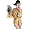 QNCLO Pigiama da donna cosplay giapponese kimono stampa prospettiva Halloween vestito lingerie, Giallo, taglia unica