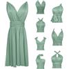 RUIRUILICO Abito Cerimonia Donna con Schiena Scoperta Multiway Vestito Elegante a Portafoglio Scollo a V Mini Abito da Cocktail Festa Senza Maniche
