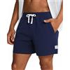 MaaMgic Pantaloncini Corti da Uomo Pantaloncini Estivi Sportivi per Fitness in Cotone Pantaloncini Casual, Blu Navy, M
