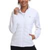 MoFiz Giacca Donna Invernale Giubbino Leggero Giacca Pile Termica Piumino Corto Giacca Sportiva con Zip Bianco XXL
