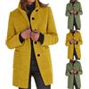 Générique Cappotto lungo vintage da donna di grandi dimensioni, giacca lunga da donna chic ed elegante inverno caldo, giacca semplice con tasca cappotti a collo alto