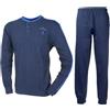Navigare Pigiama Uomo cotone Jersey misure comode conformate manica lunga 1800B (IT, Numero, 58, Plus, Regular, Blu Navy)