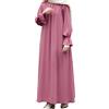 Generic Abaya - Abito da donna musulmano a maniche lunghe, un pezzo, abito da preghiera, modesto, caftano donna, lunghezza intera, regalo per Ramadan, arabo, 41-rosso, M