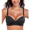 Lemorosy Reggiseno Donna Senza Ferretto Profondo con Imbottito | Spalline regolabili Push Up convertibili Scollo a V Aumenta 1,5-2 taglie Supporto Modellatura