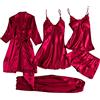 Generisch Corsetto Body Donna Delizioso Pizzo Senza Limiti Senza Limiti Silk Abito Da Notte Vestire Intimo Donne Lingerie Con Piume, Colore: rosso, L