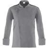 GIBLOR'S Ergos Workwear Giblor's Giacca RAUL da Cuoco Chef Manica Lunga Collo Coreano Uomo GRIGIO CHIARO