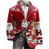 DeHolifer Giacca Natalizia da Uomo Blazer Stampa Albero Natale Cappotto Fiocco di Neve Giubbotto in Pile Giacche Monopetto Felpa Colletto Risvolto Giacca Xmas Divertente Abbigliamento per Tempo Libero