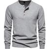 MakingDa Camicia da uomo a nido d'ape aderente a maniche lunghe con bottoni senza colletto