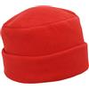 Melegari Cappello Donna Cuffia con Risvolto | Beanie Lyuba | Pile Polar Fleece | Tascabile | Made in Italy (Rosso)