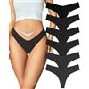 ALL OF ME Perizoma Donna Senza Cuciture Elastico Tanga Mutande Vita Media Microfibra String Invisibile Thong da 6,XL