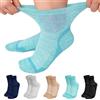 LOFIR Calzini Diabetici da Donna in Bambù: Calze Corti Senza Elastico Senza Cucitura da Uomo - Calzini con Cuscino Caviglia Extra Larghe per Anziani Gravidanza Piedi Gonfi 5 Paia Mixed - Blu 43-46