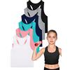 Geyoga 6 Canotte Senza Maniche con Scollo per Bambine | Top corto senza maniche con spalline incrociate, per danza classica, ginnastica, hip hop, atletica