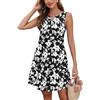 AUSELILY Vestito Donna Estivo Senza Maniche Abito a Tinta Unita Stamp Elegante Abito da Spiaggia