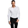 EMBRAER Camicia Uomo Eleganti, Taglio Aderente/Slim-Fit, Collo Classico, Manica Lunga, in Tinta Unita - Non Stiro/Non-Iron
