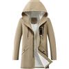 Generic Parka invernale lungo imbottito da uomo, giacca imbottita impermeabile con cappuccio da uomo, antivento, spesso, color cachi, taglia 4XL