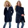 Generic Giacche premaman da donna invernali in caldo pile foderato cappotto con cappuccio 3 in 1 capispalla ispessito da donna giacca in cotone taglie forti con tasche e giacca con coulisse cappotto vintage