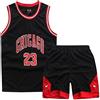 ISOVNUS Magliette Canotta e Pantaloncini da Basket Bambino 2 Pezzi - Completo Pallacanestro Ragazzo Senza Maniche per Bambini 9-10 Anni Nero