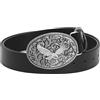 WRJAHCG Cintura Uomo Pelle Serie Aquila, Cintura Cowboy Occidentale Avvoltoio Argento, Cintura con Fibbia Modello Animale Aquila Volante 3D,Nero,130CM/51.2''
