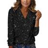 Generic Top da Donna Elegante con Paillettes con Scollo a V, Elegante Tinta Unita a Maniche Lunghe Maglia Manica Corta Caldo Cotone
