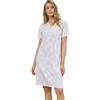 SNELLY Camicia da Notte Donna 100% Cotone Primaverile Estiva Maglia da Notte Lunga con Bottoni (Collo a Serafino o Aperta), Fantasia a Scelta Elegante, Taglia 44 46 48 50 52 54 56 58 60 (Taglie Forti)