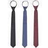 WANYING Cravatta stretta business casual con cerniera (confezione da 3) per uomo