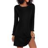 Demegimi Camicie da Notte Donna e Bottoni Camicia da Notte Cotone con Girocollo Sciolto Camicia Notte Maniche Lunghe Morbida e Confortevole